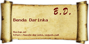 Benda Darinka névjegykártya